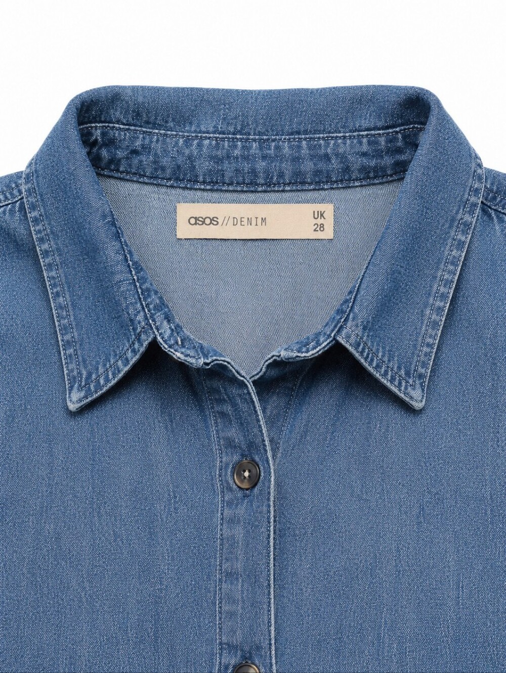ASOS Plus Size Blue Denim Peplum Top Size 24 - Picture 5 of 5